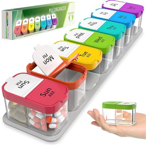 thick metal pill box hinged|XL Large Weekly Pill Organizer 2 Times A Day, Hinged Lids Daily .